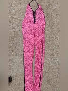 I.AM.GIA Hot Pink Lace Bralette with Black Trim
